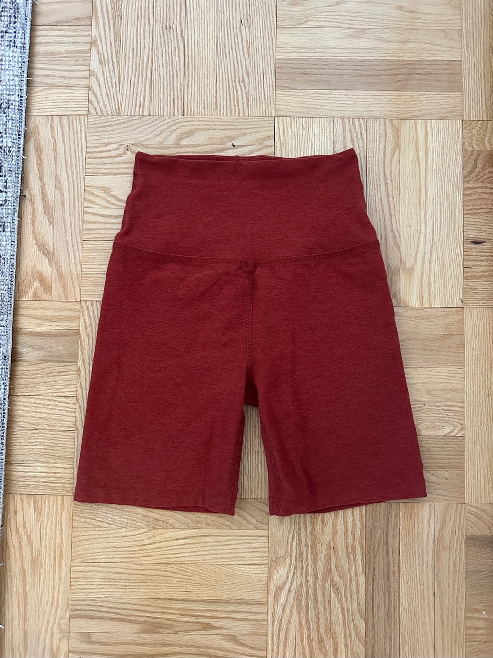Beyond Yoga High-Rise Bike Shorts in Burnt Orange